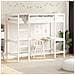 Letto Soppalco Con Scrivania Bianco 90x190 Cm Massello Pino - Foto miniatura 2