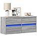Mobile TV a Parete con Luci LED Grigio Sonoma 100x31x45 cm - Foto miniatura 6