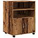 Mobiletto Con Ruote Legno Antico 60x48x81 Cm In Truciolato - Foto miniatura 2