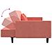 Divano Letto a 2 Posti con 2 Cuscini Rosa in Velluto - Foto miniatura 7