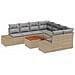 Set di Divani da Giardino 9 Pezzi con Cuscini Beige Polyrattan Acacia - Foto miniatura 1