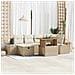 Set Divano da Giardino 7 Pezzi con Cuscini Beige Polyrattan - Foto miniatura 2