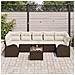 Set Divano da Giardino a 8 Pezzi con Cuscini in Rattan Polietilene Marrone - Foto miniatura 3