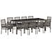 Set da pranzo da giardino 11 pezzi con cuscini Grigio Polyrattan - Foto miniatura 1