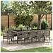 Set da pranzo da giardino 11 pezzi con cuscini Grigio Polyrattan - Foto miniatura 2