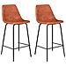 Set Di 2 Sgabelli Vintage Lucien Cognac - Altezza Di Seduta 65cm - Foto miniatura 1
