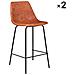 Set Di 2 Sgabelli Vintage Lucien Cognac - Altezza Di Seduta 65cm - Foto miniatura 3