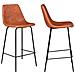 Set Di 2 Sgabelli Vintage Lucien Cognac - Altezza Di Seduta 65cm - Foto miniatura 4