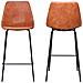 Set Di 2 Sgabelli Vintage Lucien Cognac - Altezza Di Seduta 65cm - Foto miniatura 5