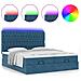 Pouf Letto con Materassi e LED Blu Scuro 200x200cm Velluto - Foto miniatura 5