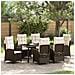 Set da Pranzo per Giardino 7 pcs Marrone polyrattan - Foto miniatura 2