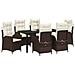 Set da Pranzo per Giardino 7 pcs Marrone polyrattan - Foto miniatura 3