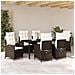 Set da Pranzo per Giardino 7 pcs Marrone polyrattan - Foto miniatura 4