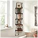 Libreria con mensole angolari in stile loft rustico marrone per soggiorno - Foto miniatura 2