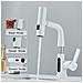 Rubinetto per lavabo da bagno, Blackswan, tipo M326, modello smart bianco, con display LCD, 3 modalità e doccia a cascata mobile, dimensioni 23 cm - Foto miniatura 2