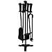 Set Attrezzi Per Camino In Metallo Nero 5pz 19x19x65h Cm - Foto miniatura 1