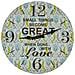 Orologio Da Parete In Legno Blu D34x2 Cm - Foto miniatura 1