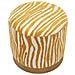 Pouf Savana Rotondo In Compensato E Tessuto Senape E Marrone Ø40x40 Cm - Foto miniatura 3