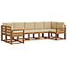 Set di divani da esterno con cuscino 7 pcs Naturale e Beige - Foto miniatura 1
