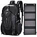 Zaino Con Pannello Solare 20w Usb 5v Zaino Trekking 40 Litri Impermeabile Per Escursionismo, Ciclismo, Moto, Travel Unisex Adulto (nero) - Foto miniatura 1