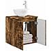 Mobile Lavabo da Parete Rovere Fumo 49,5 x 35 x 63 cm - Foto miniatura 2