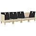 Set di divani modulari con spazio di archiviazione 4 pcs Crema - Foto miniatura 4