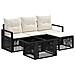 Set Divano da Giardino 5 pz Nero e Bianco Crema polyrattan - Foto miniatura 1