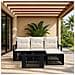 Set Divano da Giardino 5 pz Nero e Bianco Crema polyrattan - Foto miniatura 8