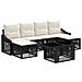Set Divano da Giardino 7 pz Nero e Bianco Crema polyrattan - Foto miniatura 1