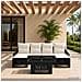 Set Divano da Giardino 7 pz Nero e Bianco Crema polyrattan - Foto miniatura 6