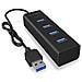 Hub USB 3.0 Tipo A 4 Porte Cavo Integrato Colore Nero - Foto miniatura 3