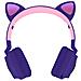 Cuffie Bluetooth Design Orecchie Gatto Animazione Luminosa Autonomia 12h - Viola - Foto miniatura 1