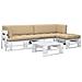 Set Divani a Pallet e Cuscini 4 pz in Pino Impregnato Bianco - Foto miniatura 1