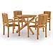 Set Da Pranzo Per Giardino 5 Pz In Legno Massello Di Teak - Foto miniatura 2