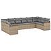 Set Divano Da Giardino 10 Pz Con Cuscini Beige In Polyrattan - Foto miniatura 2