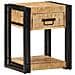 Comodino 40x35x50 cm in Legno Grezzo Massello di Mango - Foto miniatura 6