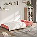 Divano Letto a 2 Posti con 2 Cuscini Rosa in Velluto - Foto miniatura 3