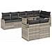 Set Divani da Giardino  9 Pezzi con Cuscini Grigio Chiaro Polyrattan, Divano Giardino  per 2 Persone con Spazio Stoccaggio e Cuscini Grigio Chiaro Polyrattan - Foto miniatura 1