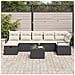 Set Divano da Giardino  8 Pezzi con Cuscini Nero Polirattan, Divano da Giardino  2 Posti con Cuscini Nero Polirattan - Foto miniatura 3
