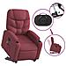 Poltrona Alzapersona Massaggio Reclinabile Rosso Vino Tessuto - Foto miniatura 6
