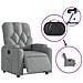 Poltrona Elettrica Reclinabile Grigio Chiaro in Tessuto - Foto miniatura 6