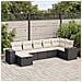 Set Divani da Giardino con Cuscini 7pz Nero Polyrattan - Foto miniatura 2