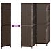 Divisorio per stanze 4 pannelli pieghevole marrone 195x180 cm in poly rattan - Foto miniatura 9