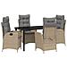 Set da Pranzo per Giardino 5 pcs Beige polyrattan - Foto miniatura 1