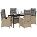 Set da Pranzo per Giardino 5 pcs Beige polyrattan - Foto miniatura 3