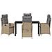 Set da Pranzo per Giardino 5 pcs Beige polyrattan - Foto miniatura 7