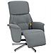 Poltrona Reclinante Massaggio Poggiapiedi Grigio Chiaro Tessuto - Foto miniatura 3