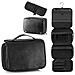 Borsa Da Toilette Da Viaggio 3-in-1 - Organizer Portatile In Pelle Pu Con Gancio E Scomparti Multipli Black - Foto miniatura 1