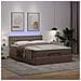 Pouf Letto con Materassi e LED Cappuccino 140x190cm Similpelle - Foto miniatura 3
