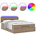 Pouf Letto con Materassi e LED Cappuccino 140x190cm Similpelle - Foto miniatura 5